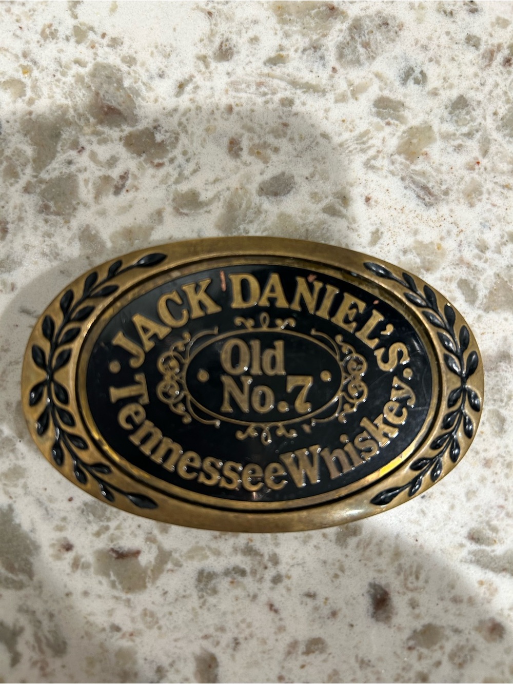 Heritage Jack Daniels Brass Oval Belt Buckle - Black & Gold-Tone
